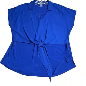 Vintage,NWT,Front tie knot blouse,tunic,chiffon,boho,wrinkle free,travel,classic